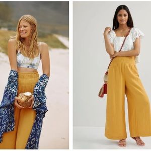 Maeve Smocked Wide Leg Pants